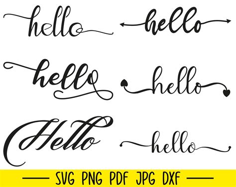 Hello Svg, Hello Svg Bundle, Hello Sign Svg, Hello, Hello Cut File - Etsy