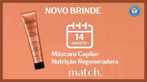 Máscara Capilar Match Nutrição Regeneradora o novo brinde O Boticário