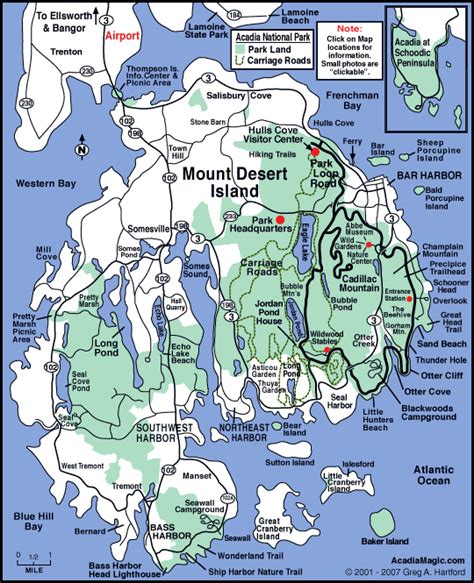 Acadia National Park Map, Acadia Map Mount Desert Island Maine