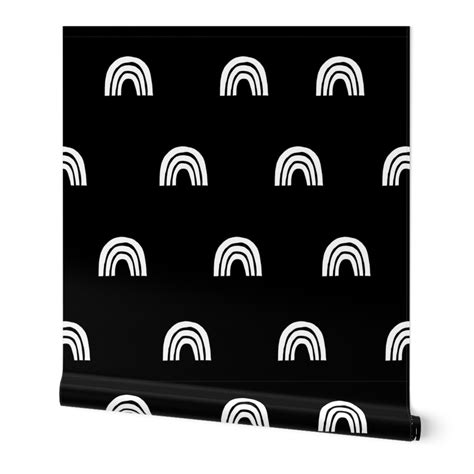 Black and White Rainbow Wallpaper | Spoonflower