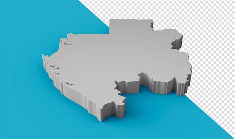 Mapa 3d Do Gabão Geografia Cartografia E Topologia Ilustração 3d Psd