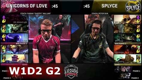 Splyce Vs Unicorns Of Love Week 1 Day 2 Of S8 EU LCS Spring 2018