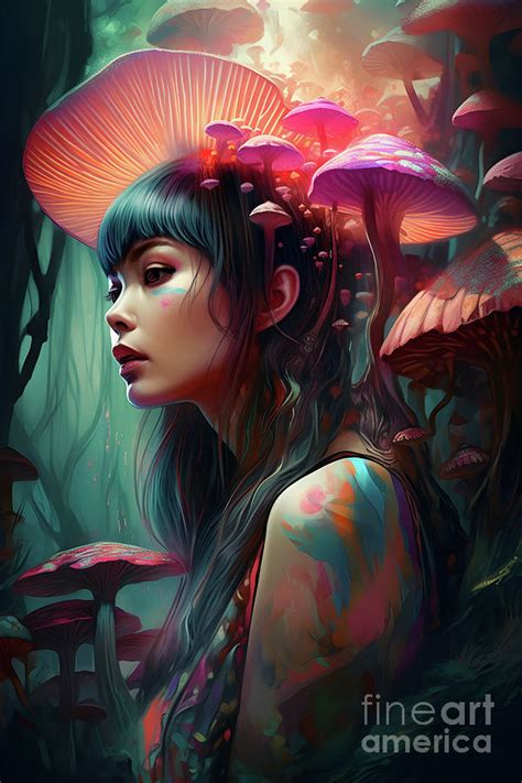 Mushroom Fantasy Girl Digital Art By Peter Awax Fine Art America