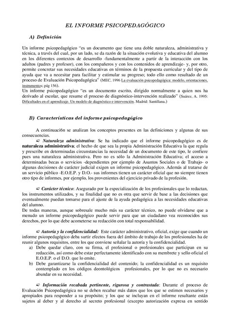 Opuesto Industrializar Exterior Modelo De Informe Psicopedagogico Hecho