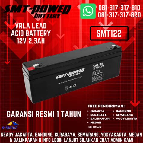 Jual Baterai Vrla 12v 23ah Aki Kering Smt Power Smt122 Kota