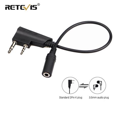 Retevis Tck Pin To Mm Female Phone Audio Earpiece Transfer Cable