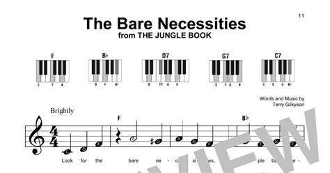 The Bare Necessities Super Easy Piano Print Sheet Music Now