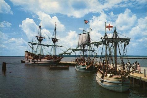 The Three Ships Jamestown Va Postcard