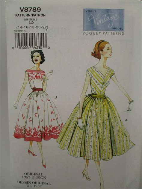 1957 Reissue Dress Pattern Has Two Styles Each With Fitted Bodice One