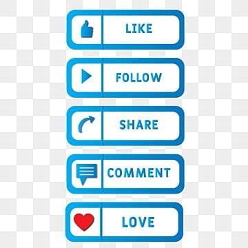 Like Comment Share Vector Design Images Transparent Facebook Like Love