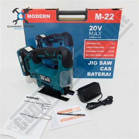 Jual MESIN JIGSAW M22 MODERN CORDLESS 20 Volt Mesin Gergaji Jig Saw