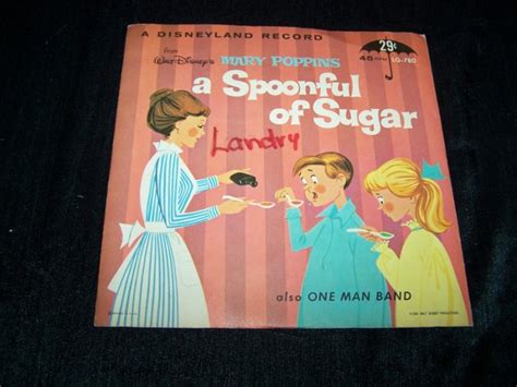 Vintage Disney Mary Poppins Spoonful Of Sugar Record 45