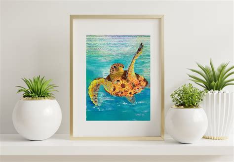 Sea Turtle Wall Art Coastal Wall Print Beach Home Décor Turtle Beach ...