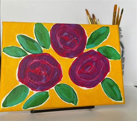 Roses, Floral Abstract, Acrylic Painting, Flower Painting - Etsy