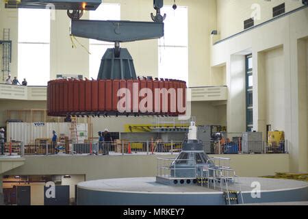 A Crane Moves A 249 Ton Rotor For Its Installation Into Hydropower Unit