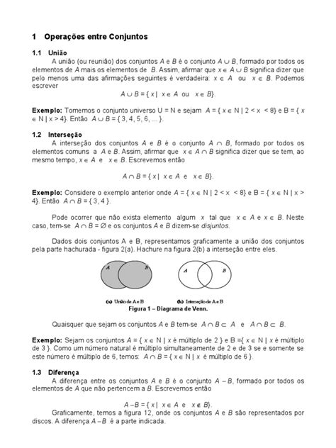 Operações Entre Conjuntos Conjunto Matemática Conjunto Vazio