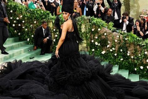 Cardi B Turns Heads At Met Gala 2024 With Monumental Black Tulle Gown