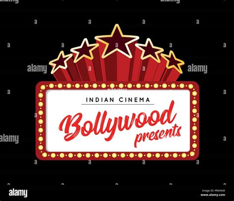 Bollywood Is A Traditional Indian Movie Vector Illustration With