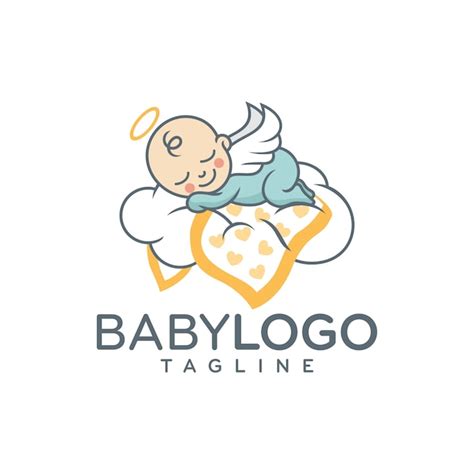 Vector Lindo Del Diseño Del Logotipo Del Bebé Vector Premium