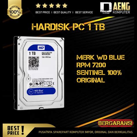 Jual Hdd Hardisk Harddisk Hard Disk Internal Pc Tb Merk Western