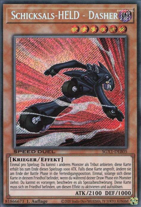 Recollectibles Sammelkarte Yugioh Karte Schicksals Held Dasher V 2