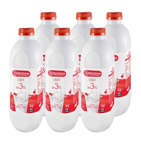 La Serenisima Leche Larga Vida Botella 1L Entera Pack X6