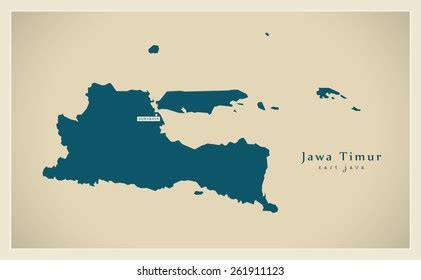 Modern Map Jawa Timur Id Stock Vector (Royalty Free) 261911123 ...