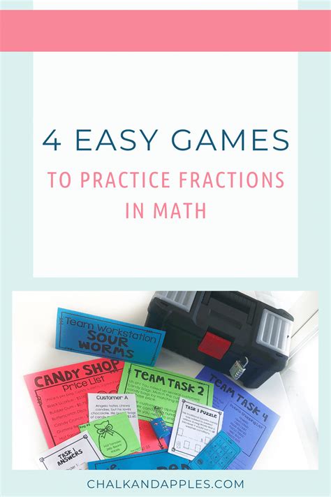 4 Easy Games to Practice Fractions in Math - Chalk & Apples