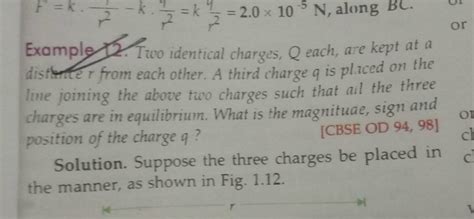 Example Two Identical Charges Q Each Are Kept At A Disttenter From