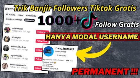 1000 FOLLOWERS TIKTOK GRATIS CARA MENAMBAH FOLLOWERS TIKTOK GRATIS