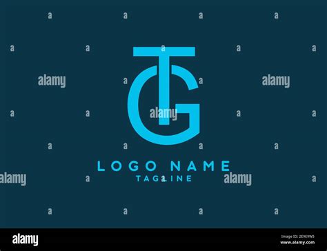 Blue Gt Or Tg Initial Letter Logo Design Stock Vector Image Art Alamy