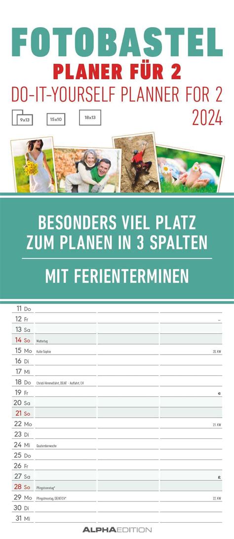 Buy Foto Bastelplaner für 2 Kalender 2024 Bastel Kalender Do it