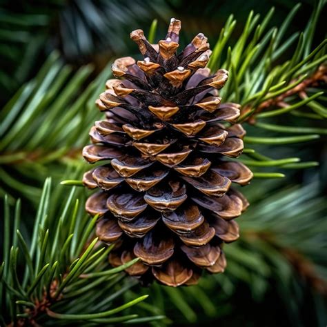 Premium AI Image | macro shot of the delicate pine tree needles