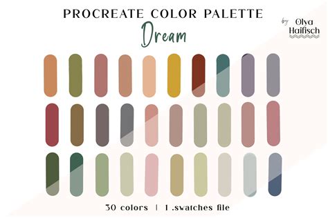 Boho Procreate Color Swatches Trendy Muted Color Palette By Olya Haifisch Thehungryjpeg