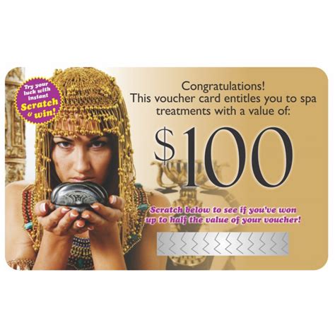 Scratch & Win Gift Card $100 - Cleopatra's Temple Day Spa Shop