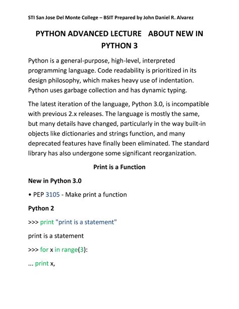 Python Advance Lecture About New In Python 3 Python Advanced Lecture About New In Python 3