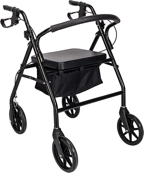 Koavae 4 Wheel Rollators With Seat Lightweight Folding Indoor Mobility