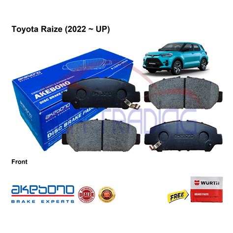 Genuine Akebono Front Brake Pads For Toyota Raize Up Shopee