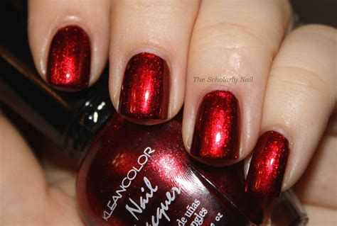 The Scholarly Nail Kleancolor Metallic Red And Red Velvet Nail Polish