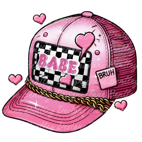 Pink Babe Boujee Trucker Hat Bruh PNG Digital Designsonly Etsy