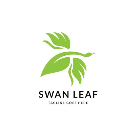 Premium Vector Green Leaf Swan Logo Icon Vector