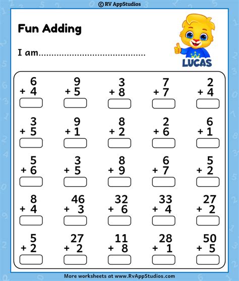 Addition Worksheet Learn Math With Free Printables Worksheets Library