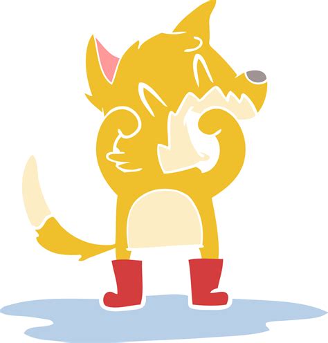 Laughing Fox In A Puddle 40965723 Png