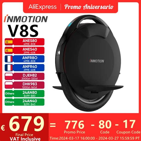 EU Stock Original Inmotion V8S Electric Unicycle 1000W Motor 35KM H