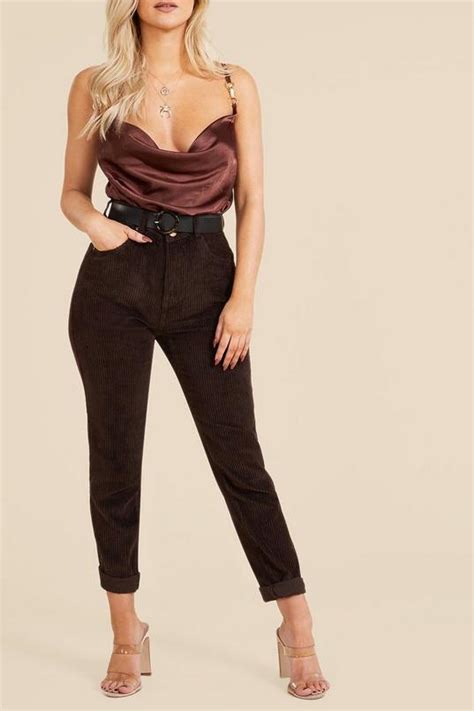 Chocolate Satin Cowl Bodysuit Boohoo Uk