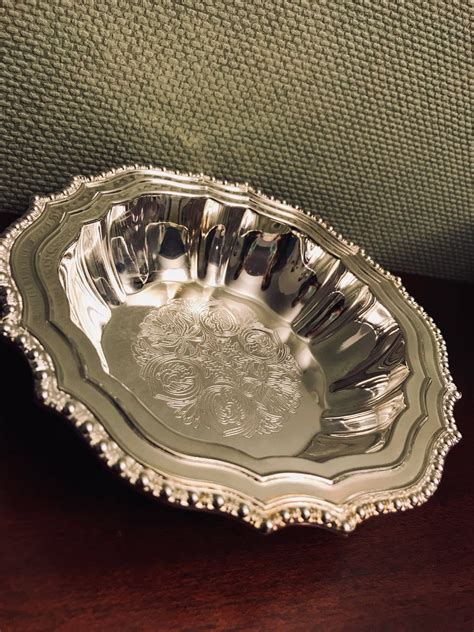 Vintage Silverplate Candy Dish Fluted Silver Bowl Trinket Dish