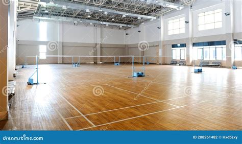 Interior of Indoor Badminton Court Stock Photo - Image of court, empty ...