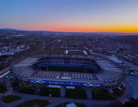 Bt Murrayfield Stadium At Sunset With West Edinburgh In Background Photographic Print Etsy