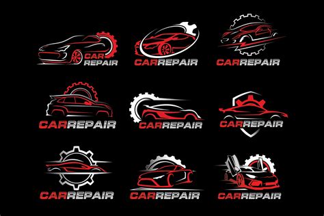 Car Repair Logo Bundle Svg, Car Repair Service Logo Template, Car Gear Logo Template, Car Logo ...