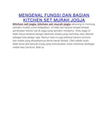 Mengenal Fungsi Dan Bagian Kitchen Set Murah Jogja By Fridaddv Issuu